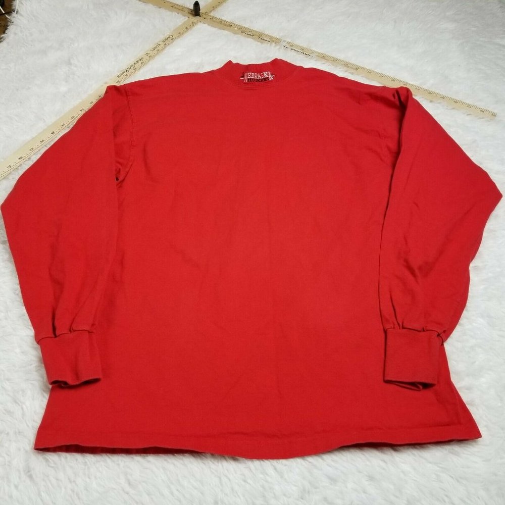 VINTAGE Nebraska Cornhuskers Mock Neck Shirt L